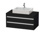 Duravit Ketho Waschtisch-Unterschrank KT665501616 100 x 42,6 x 55 cm, Eiche schwarz, für Aufsatzbecken mittig, 2 Schubkästen