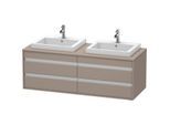 Duravit Ketho Waschtisch-Unterschrank KT6757B4343 140x55x49,6cm, für Einbauwaschtisch, 4 Schubkästen, Ausschnitt beidseitig, basalt matt