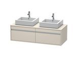 Duravit Ketho Waschtisch-Unterschrank KT6697B9191 140x55x42,6cm, für Aufsatzbecken, 2 Auszüge, Ausschnitt beidseitig, Taupe