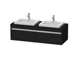 Duravit Ketho Waschtisch-Unterschrank KT6797B1616 140x55x42,6cm, Einbauwaschtische, 2 Auszüge, Ausschnitt beidseitig, Eiche schwarz