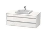 Duravit Ketho Waschtisch-Unterschrank KT675602222 120 x 55 cm, weiß hochglanz, für Einbauwaschtisch mittig, 2 Schubkästen