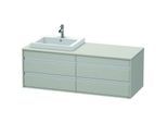 Duravit Ketho Waschtisch-Unterschrank KT6757L0707 140x55x49,6cm, für Einbauwaschtisch, 4 Schubkästen, Ausschnitt links, betongrau matt