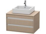Duravit Ketho Waschtisch-Unterschrank KT665407575 80 x 42,6 x 55 cm, leinen, für Aufsatzbecken mittig, 2 Schubkästen