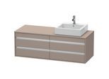 Duravit Ketho Waschtisch-Unterschrank KT6657R4343 140x55x49,6cm, für Aufsatzbecken, 4 Schubkästen, Ausschnitt rechts, basalt matt