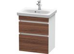 Duravit DuraStyle Waschtisch-Unterschrank DS640302118 50 x 36,8 cm, nussbaum dunkel/weiß matt, 2 Schubkästen, wandhängend
