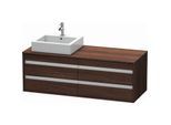 Duravit Ketho Waschtisch-Unterschrank KT6657L5353 140x55x49,6cm, für Aufsatzbecken, 4 Schubkästen, Ausschnitt links, kastanie dunkel