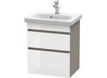 Duravit DuraStyle Waschtisch-Unterschrank DS640302243 50 x 36,8 cm, weiß hochglanz/basalt matt, 2 Schubkästen, wandhängend