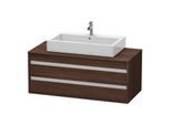 Duravit Ketho Waschtisch-Unterschrank KT665605353 120 x 42,6 x 55 cm, kastanie dunkel, für Aufsatzbecken mittig, 2 Schubkästen