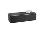 Villeroy & Boch Legato Waschtischunterschrank B615L0PD 140x38x50cm, mit LED-Beleuchtung, Black Matt Lacquer