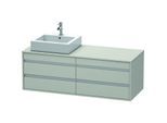 Duravit Ketho Waschtisch-Unterschrank KT6657L0707 140x55x49,6cm, für Aufsatzbecken, 4 Schubkästen, Ausschnitt links, betongrau matt