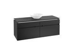 Villeroy & Boch Legato Waschtischunterschrank B612L0PD 140x55x50cm, mit LED-Beleuchtung, Black Matt Lacquer