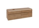 Villeroy und Boch Legato Waschtischunterschrank B673L0RH 160x55x50cm, Waschtisch links, mit LED-Beleuchtung, Kansas Oak
