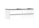hansgrohe Xelu Q Waschtischunterschrank 54086670 1360x485x550mm, 4 Schubkästen, weiß hochglanz, mattschwarz