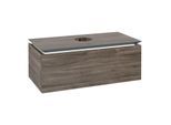 Villeroy und Boch Legato Waschtischunterschrank B603L0RK 100x38x50cm, Waschtisch mittig, mit LED-Beleuchtung, Stone Oak