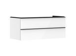 hansgrohe Xelu Q Waschtischunterschrank 54082670 1180x485x550mm, 2 Schubkästen, weiß hochglanz, mattschwarz