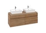 Villeroy und Boch Legato Waschtischunterschrank B66900RH 140x55x50cm, für 2 Waschtische, Kansas Oak