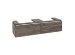 Villeroy und Boch Legato Waschtischunterschrank B692L0RK 160x38x50cm, für 2 Waschtische, mit LED-Beleuchtung, Stone Oak