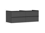 hansgrohe Xelu Q Waschtischunterschrank 54087670 1360x485x550mm, 4 Schubkästen, diamantgrau matt, mattschwarz