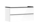 hansgrohe Xelu Q Waschtischunterschrank 54035670 1180x605x475mm, 2 Schubladen, weiß hochglanz, mattschwarz