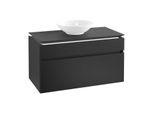 Villeroy & Boch Legato Waschtischunterschrank B604L0PD 100x55x50cm, mit Beleuchtung, Black Matt Lacquer