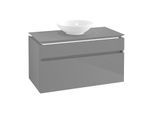 Villeroy & Boch Legato Waschtischunterschrank B604L0FP 100x55x50cm, mit Beleuchtung, Glossy Grey