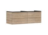hansgrohe Xelu Q Waschtischunterschrank 54068670 1360x485x550mm, 2 Schubkästen, Eiche Natur, mattschwarz