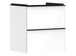 hansgrohe Xelu Q Waschtischunterschrank 54023670 580x605x475mm, 2 Schubladen, weiß hochglanz, mattschwarz