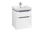 Villeroy & Boch Subway 2.0 Waschtisch-Unterschrank A90800MS 53,7x59x42,3cm, 2 Auszüge, Griff silbermatt, weiß matt