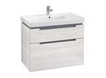 Villeroy & Boch Subway 2.0 Waschtisch-Unterschrank A91400E8 78,7x59x44,9cm, 2 Auszüge, Griff silbermatt, white wood
