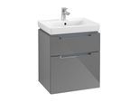 Villeroy & Boch Subway 2.0 Waschtisch-Unterschrank A90810FP 53,7x59x42,3cm, 2 Auszüge, Griff chrom, glossy grey