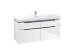 Villeroy&Boch Subway 2.0 XL Waschtischunterschrank A91610DH,128,7x59x44,9cm,Glossy White,Griff chrom