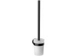 Emco Round Toilettenbürstengarnitur 431513301 schwarz, Behälter Kristallglas satiniert
