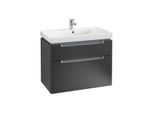 Villeroy & Boch Subway 2.0 Waschtisch-Unterschrank A91400PD 78,7x59x44,9cm, 2 Auszüge, Griff silbermatt, black matt lacquer