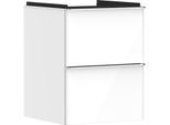 hansgrohe Xelu Q Waschtischunterschrank 54019000 480x605x475mm, für Handwaschbecken, 2 Schubladen, weiß hochglanz, chrom