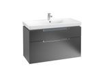 Villeroy & Boch Subway 2.0 Waschtisch-Unterschrank A91510PD 98,7x59x44,9cm, 2 Auszüge, Griff chrom, black matt lacquer