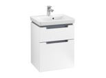 Villeroy & Boch Subway 2.0 Waschtisch-Unterschrank A90710MS 48,5x59x38cm, 2 Auszüge, Griff chrom, weiß matt