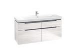 Villeroy&Boch Subway 2.0 XL Waschtischunterschrank A91610E8,128,7x59x44,9cm,White Wood,Griff chrom