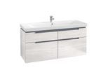 Villeroy&Boch Subway 2.0 XL Waschtischunterschrank A91600E8,128,7x59x44,9cm,White Wood,Griff silber