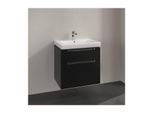 Villeroy & Boch Subway 2.0 Waschtisch-Unterschrank A91010PD 63,7x59x45,4cm, 2 Auszüge, Griff chrom, black matt lacquer