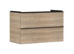 hansgrohe Xelu Q Waschtischunterschrank 54033670 980x605x475mm, 2 Schubladen, Eiche Natur, mattschwarz