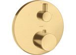 hansgrohe Axor Uno Fertigmontageset 38720250 Unterputz-Thermostat, mit Ab- und Umstellventil, brushed gold optic