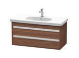 Duravit Ketho Waschtisch-Unterschrank KT664802121 100 x 45,5 cm, nussbaum dunkel, 2 Schubkästen, wandhängend