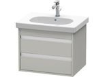 Duravit Ketho Waschtisch-Unterschrank KT665000707 60 x 45,5 cm, betongrau matt, 2 Schubkästen, wandhängend
