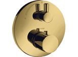 hansgrohe Axor Uno Fertigmontageset 38700990 Unterputz-Thermostat, mit Absperrventil, polished gold optic