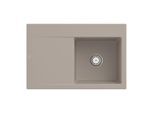 Villeroy und Boch Subway Style 45 Einbauspüle 334701AM rechts, mit Ablaufgarnitur, Handbetätigung, almond CeramicPlus, 78 x 51 cm