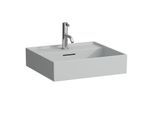 LAUFEN Kartell Waschtisch 8103327591041, 50x46cm, grau, mit Überlauf und Hahnloch, Saphirkeramik