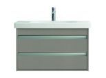 Duravit Ketho Waschtisch-Unterschrank KT664704343 80 x 45,5 cm, basalt matt, 2 Schubkästen, wandhängend