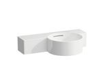 LAUFEN Val Handwaschbecken H8152847578131 55x31,5cm, Ablage links, mit Überlauf, ohne Hahnloch, schneidbar, weiß matt