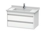 Duravit Ketho Waschtisch-Unterschrank KT664401818 80 x 45,5 cm, weiß matt, 2 Schubkästen, wandhängend