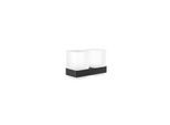 Emco Loft Doppelglashalter 052513300 schwarz, Kristallglas satiniert, Wandmodell
